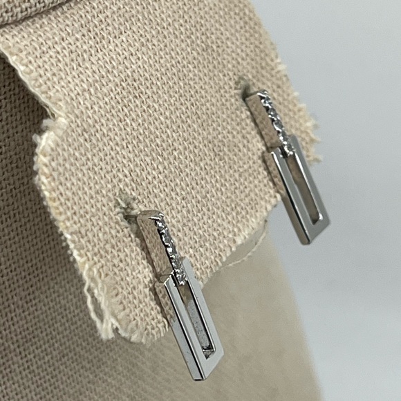 Vintage Epiphany Diamonique Platinum-Clad Sterling Silver Earrings - Picture 7 of 10